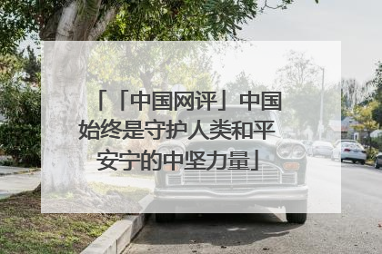 「中国网评」中国始终是守护人类和平安宁的中坚力量