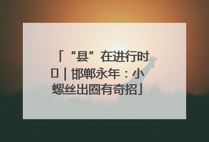 “县”在进行时⑬｜邯郸永年：小螺丝出圈有奇招