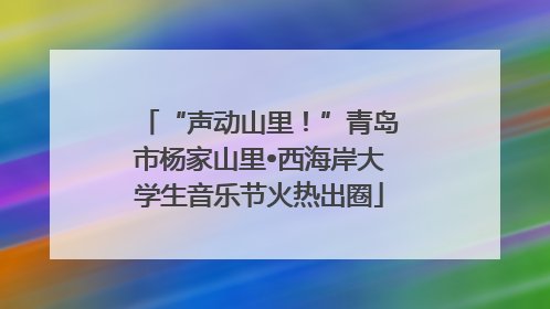 “声动山里！”青岛市杨家山里•西海岸大学生音乐节火热出圈