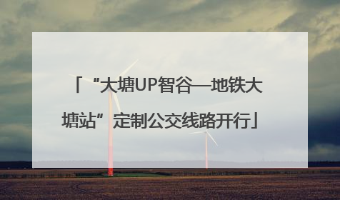 “大塘UP智谷—地铁大塘站”定制公交线路开行