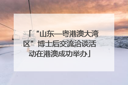 “山东—粤港澳大湾区”博士后交流洽谈活动在港澳成功举办