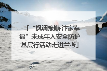 “枫调豫顺·汴家幸福”未成年人安全防护基层行活动走进兰考