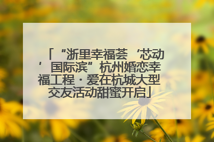 “浙里幸福荟‘芯动’国际滨”杭州婚恋幸福工程・爱在杭城大型交友活动甜蜜开启
