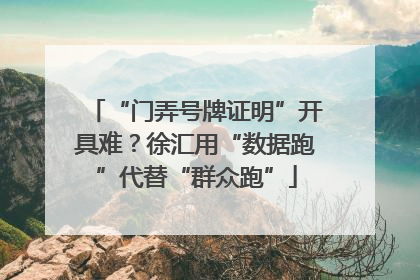 “门弄号牌证明”开具难？徐汇用“数据跑”代替“群众跑”