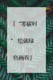 “零碳村” 绘就绿色画卷
