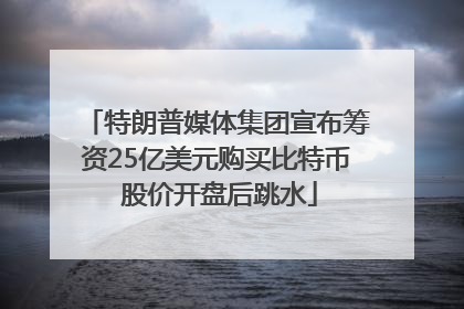 特朗普媒体集团宣布筹资25亿美元购买比特币 股价开盘后跳水