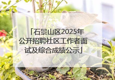 石景山区2025年公开招聘社区工作者面试及综合成绩公示