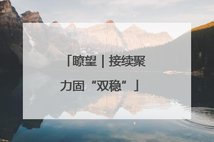 瞭望｜接续聚力固“双稳”