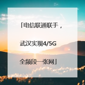电信联通联手，武汉实现4/5G全频段一张网