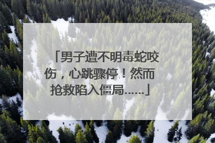 男子遭不明毒蛇咬伤，心跳骤停！然而抢救陷入僵局……