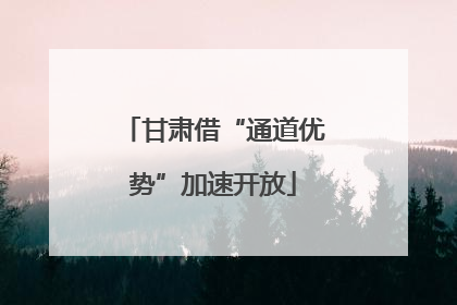 甘肃借“通道优势”加速开放