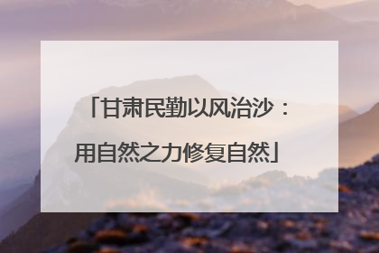 甘肃民勤以风治沙：用自然之力修复自然