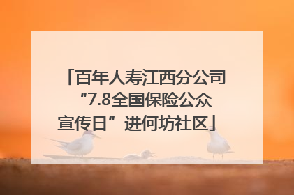 百年人寿江西分公司“7.8全国保险公众宣传日”进何坊社区