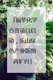 福华化学合资项目启动，乐山绿色产业版图再扩容