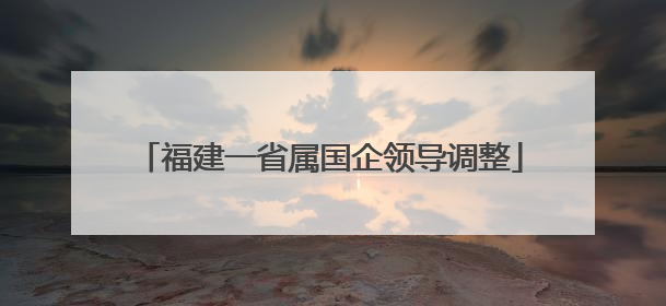 福建一省属国企领导调整