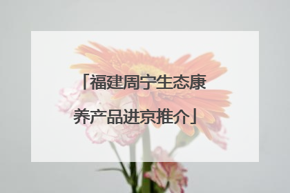 福建周宁生态康养产品进京推介