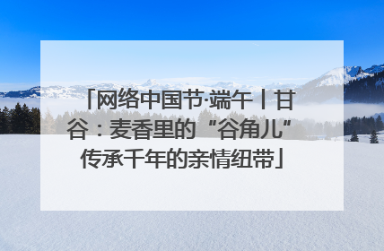 网络中国节·端午丨甘谷：麦香里的“谷角儿” 传承千年的亲情纽带
