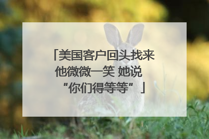 美国客户回头找来 他微微一笑 她说“你们得等等”
