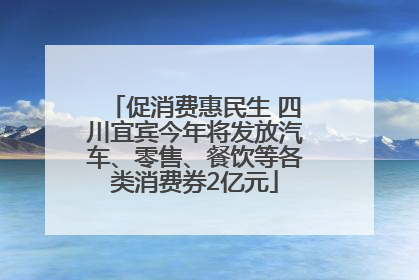促消费惠民生 四川宜宾今年将发放汽车、零售、餐饮等各类消费券2亿元