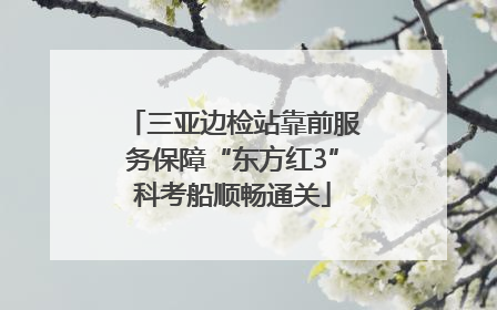 三亚边检站靠前服务保障“东方红3”科考船顺畅通关