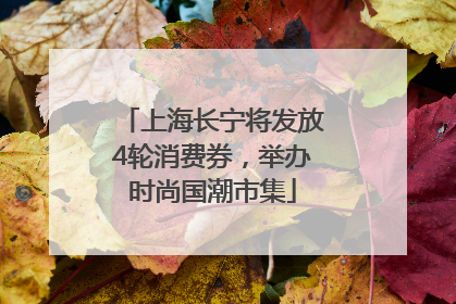上海长宁将发放4轮消费券，举办时尚国潮市集