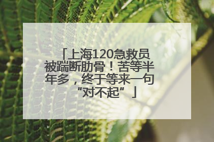 上海120急救员被踹断肋骨！苦等半年多，终于等来一句“对不起”
