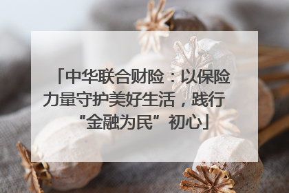 中华联合财险：以保险力量守护美好生活，践行“金融为民”初心