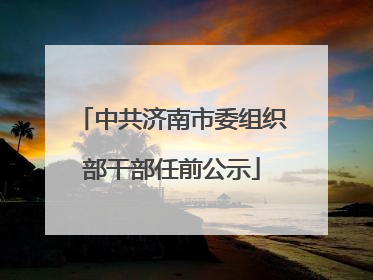 中共济南市委组织部干部任前公示