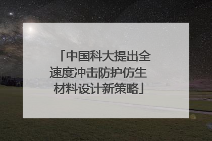 中国科大提出全速度冲击防护仿生材料设计新策略