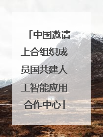 中国邀请上合组织成员国共建人工智能应用合作中心