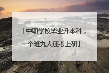 中职学校毕业升本科，一个班九人还考上研