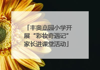 丰奥嘉园小学开展“彩妆奇遇记”家长进课堂活动