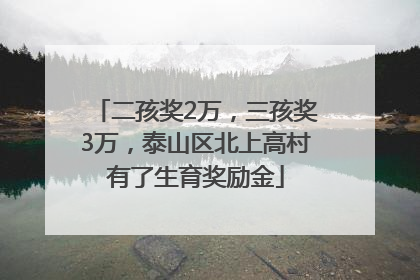 二孩奖2万，三孩奖3万，泰山区北上高村有了生育奖励金