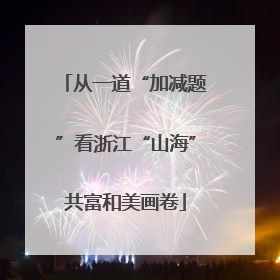 从一道“加减题”看浙江“山海”共富和美画卷
