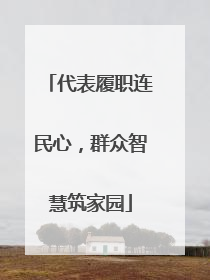 代表履职连民心，群众智慧筑家园