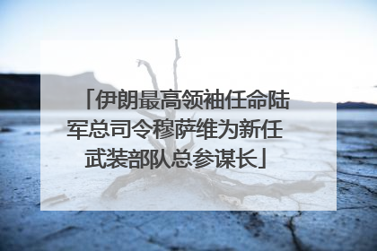 伊朗最高领袖任命陆军总司令穆萨维为新任武装部队总参谋长