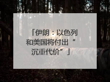 伊朗：以色列和美国将付出“沉重代价”