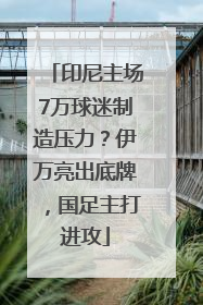 印尼主场7万球迷制造压力？伊万亮出底牌，国足主打进攻