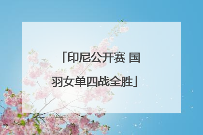 印尼公开赛 国羽女单四战全胜