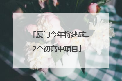 厦门今年将建成12个初高中项目
