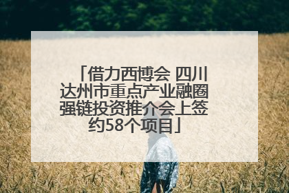 借力西博会 四川达州市重点产业融圈强链投资推介会上签约58个项目