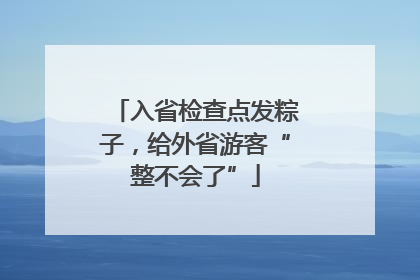 入省检查点发粽子，给外省游客“整不会了”