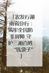 农发行湖南省分行：筑牢全民防非屏障 守护三湘百姓“钱袋子”