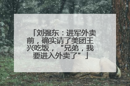 刘强东：进军外卖前，确实请了美团王兴吃饭，“兄弟，我要进入外卖了”