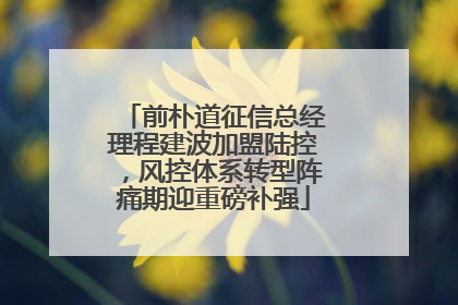 前朴道征信总经理程建波加盟陆控，风控体系转型阵痛期迎重磅补强