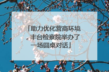 助力优化营商环境，丰台检察院举办了一场圆桌对话