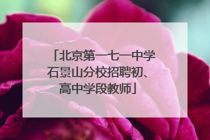 北京第一七一中学石景山分校招聘初、高中学段教师