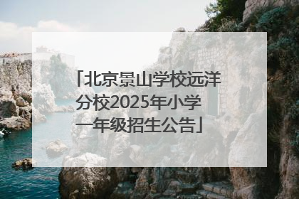 北京景山学校远洋分校2025年小学一年级招生公告
