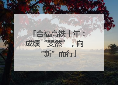 合福高铁十年：成绩“斐然”，向“新”而行
