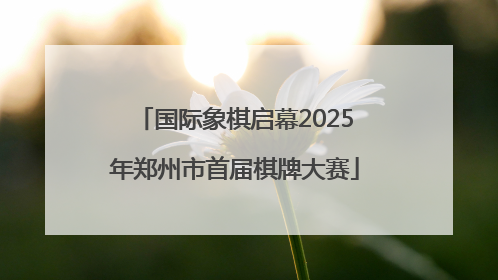 国际象棋启幕2025年郑州市首届棋牌大赛